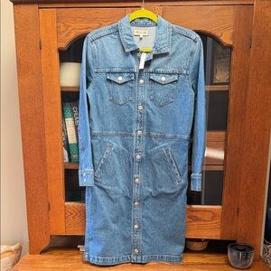 Madewell Denim Button-Up Long Dress NWT